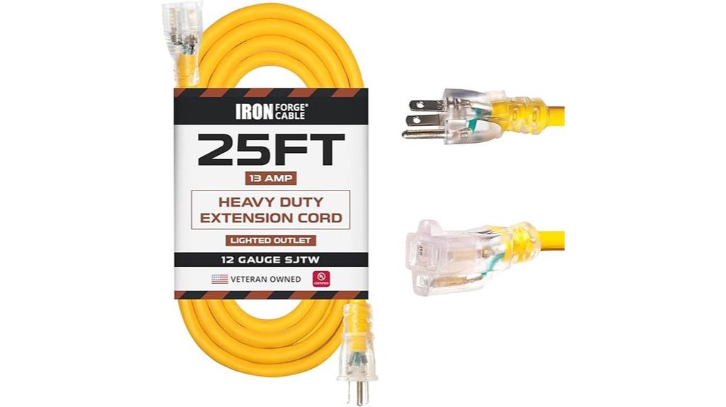 25 ft lighted extension cord