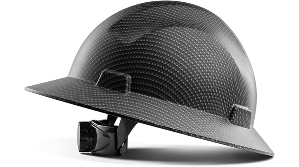 adjustable full brim hard hat