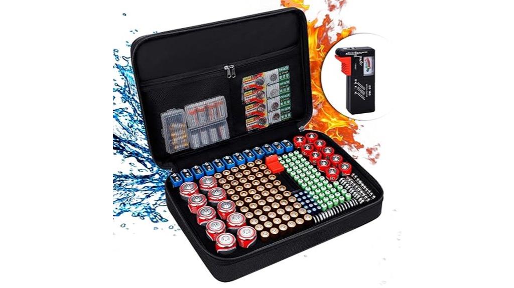 battery organizer with tester