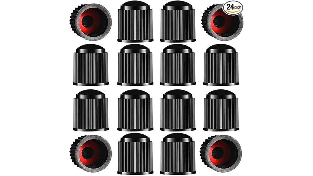 black tire valve caps