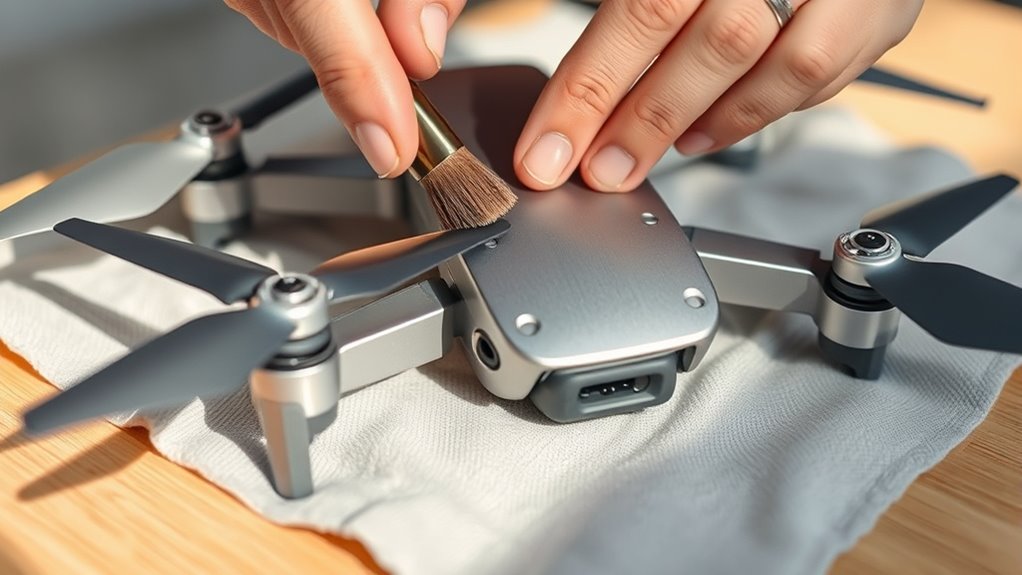 clean drone carefully regularly