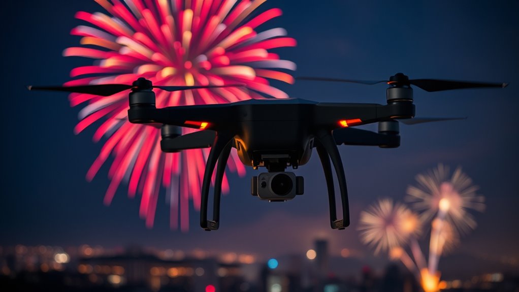 drone fireworks filming safety