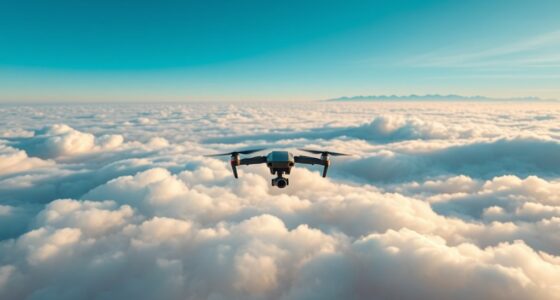 drone flight above clouds