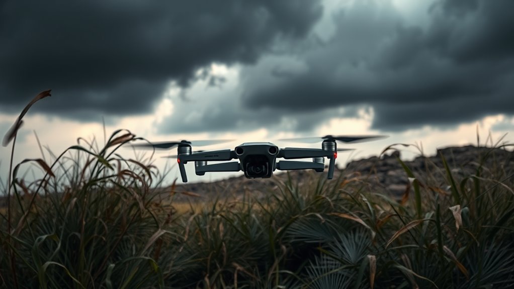 drone flight in gusts