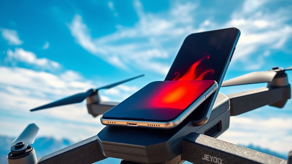 drone phone overheat prevention