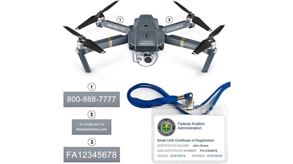 drone registration and labels