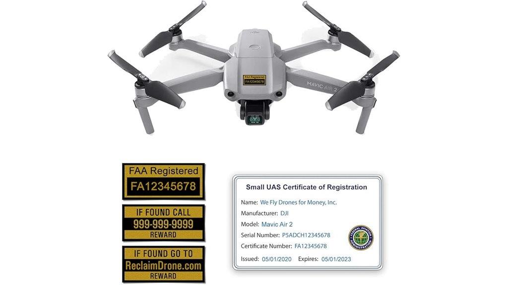 drone registration and labels