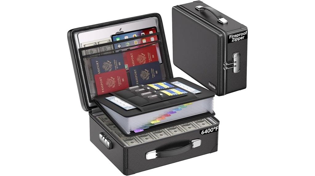 fireproof locked document box