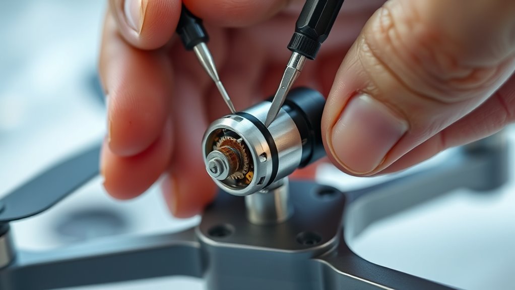 freeing a jammed drone motor