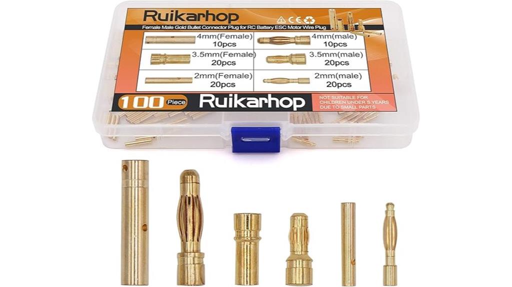 gold bullet connectors pack