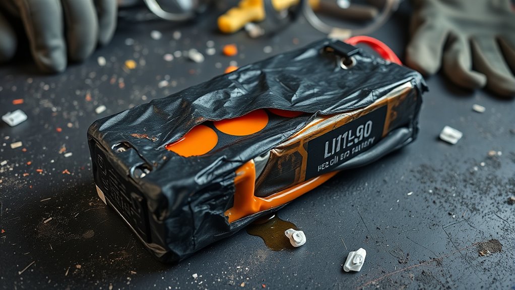 handle damaged batteries carefully