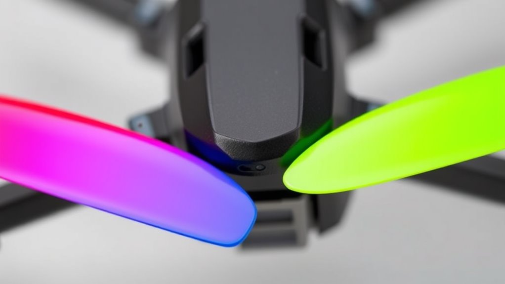 propeller colors indicate orientation