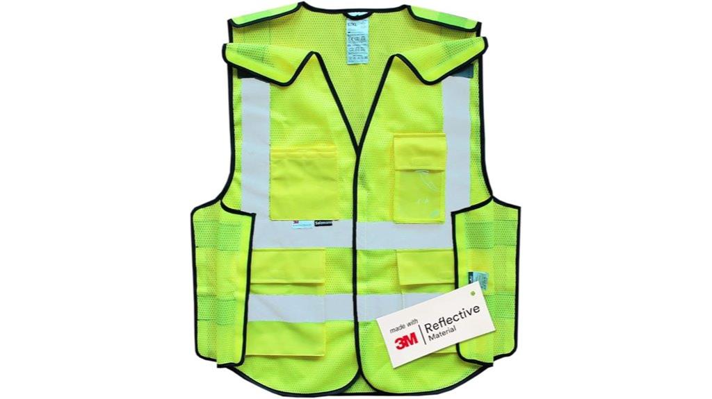 reflective safety vest with multiple pockets