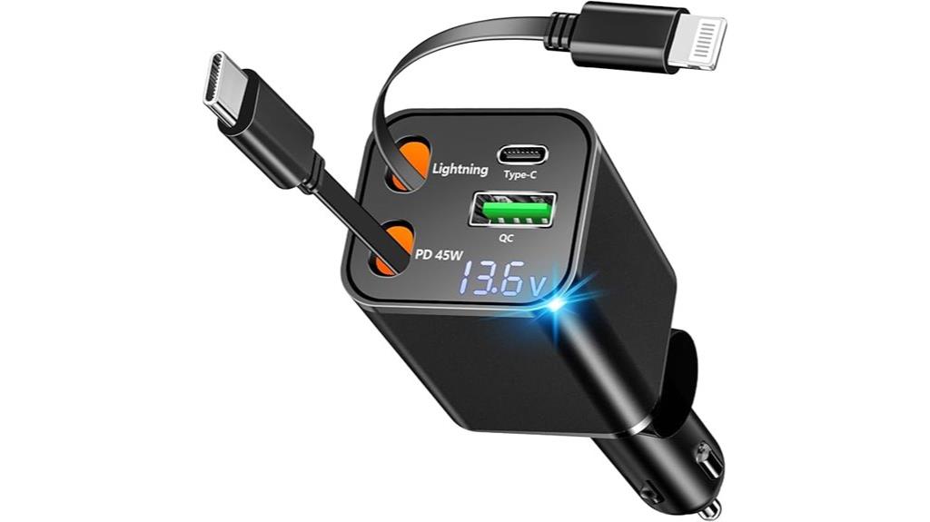 retractable 120w usb c charger