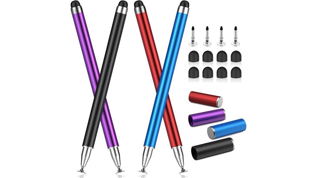 set of four touchscreen stylus pens