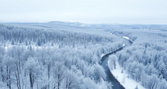 snowy landscape aerial shots