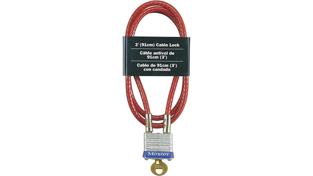steel cable and padlock