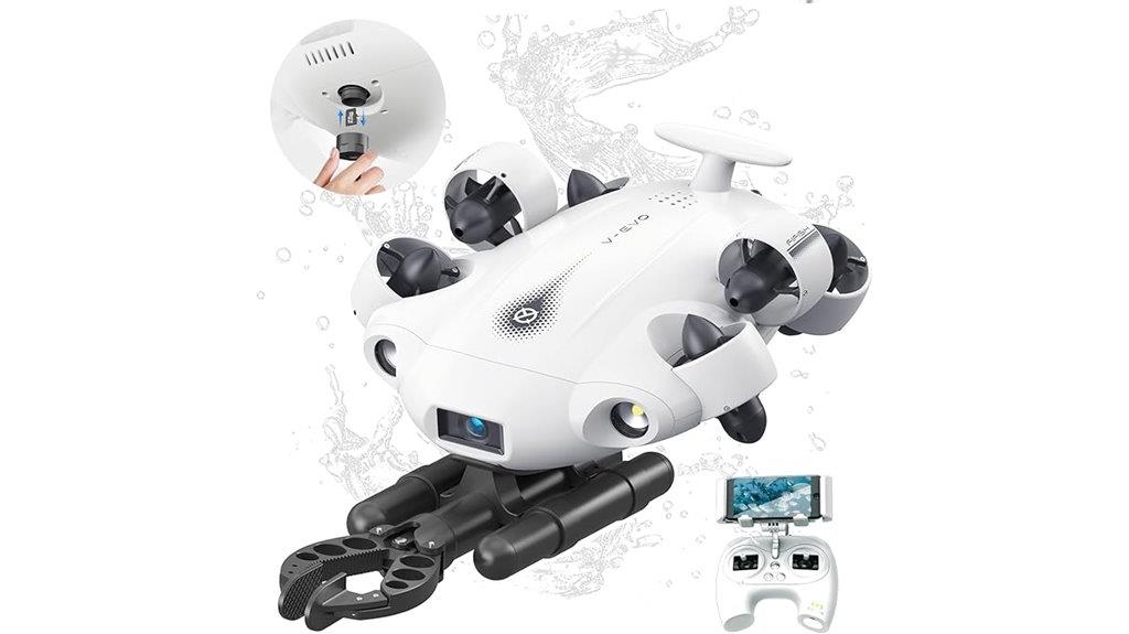 underwater drone with robotic arm