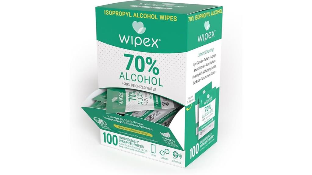alcohol wipes in box