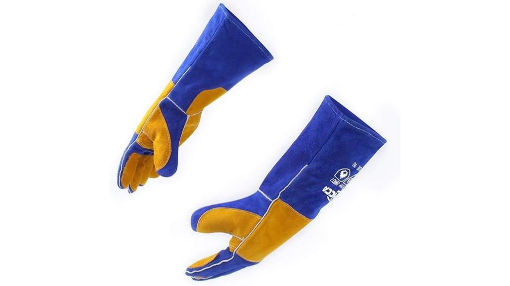 blue 16 inch welding gloves