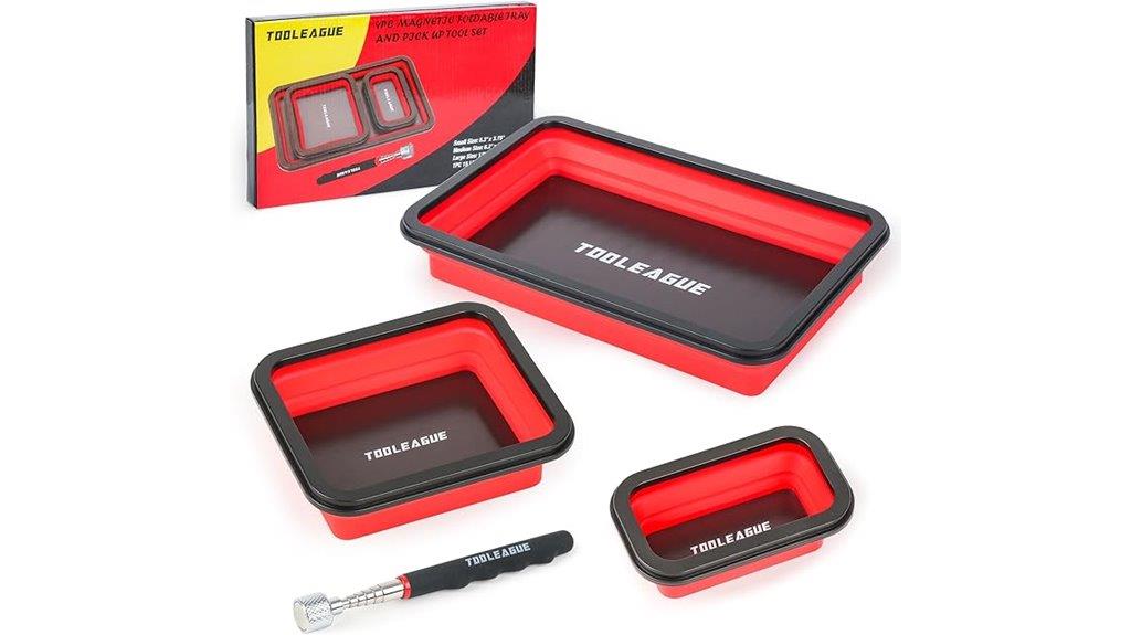 collapsible magnetic parts tray