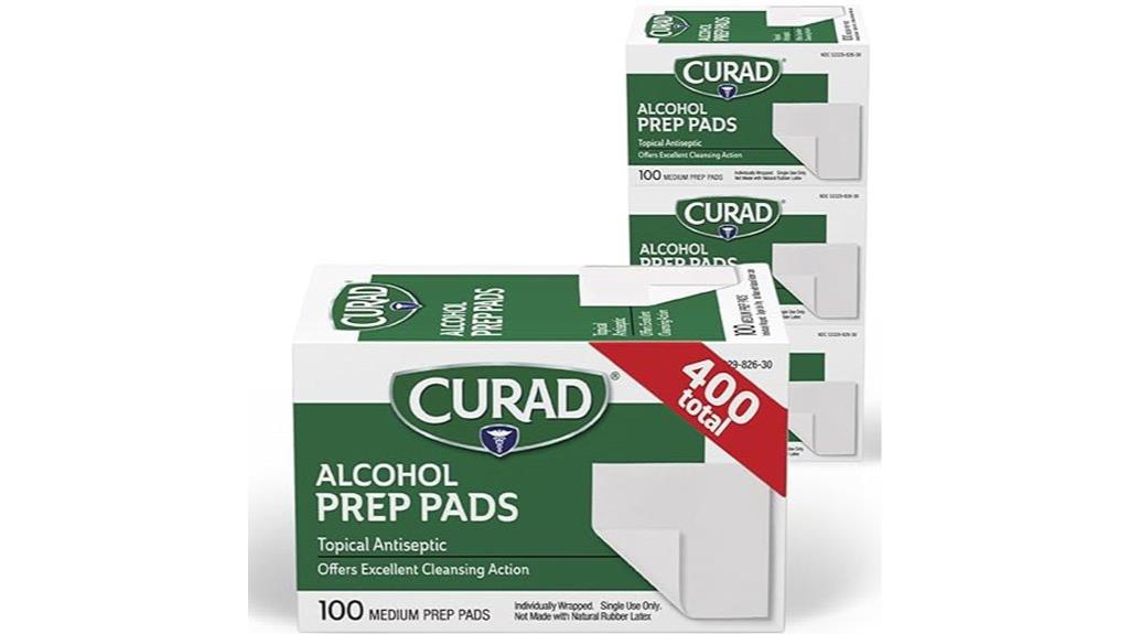 four boxes of alcohol pads