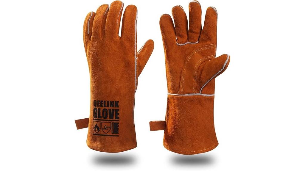 heat resistant leather welding gloves