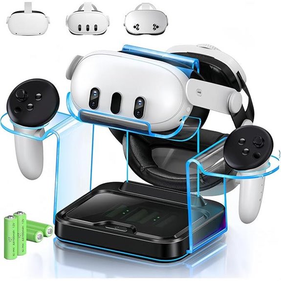 VR Headset Charging Dock with Batteries for Meta Quest