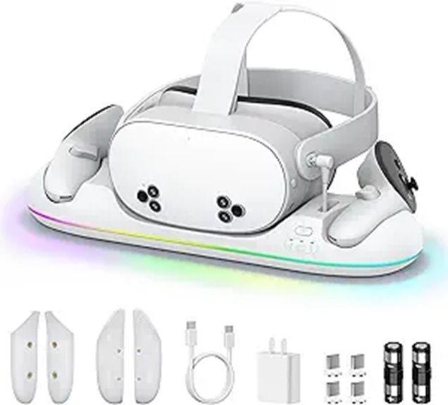 Magnetic Charging Dock for Meta Quest 3/2 with RGB Light
