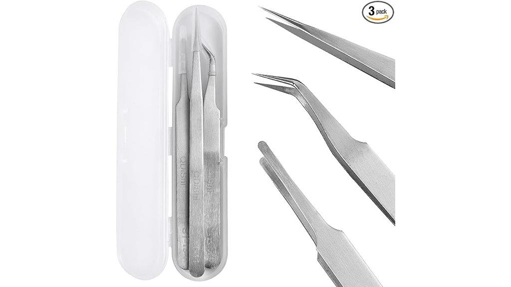 three piece tweezers set
