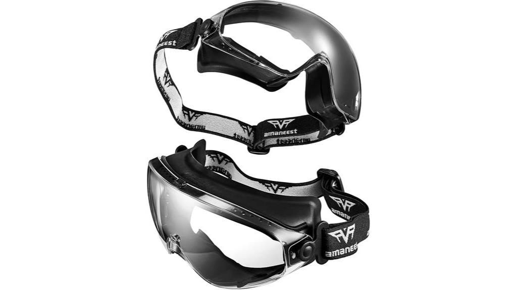 two pairs of safety goggles