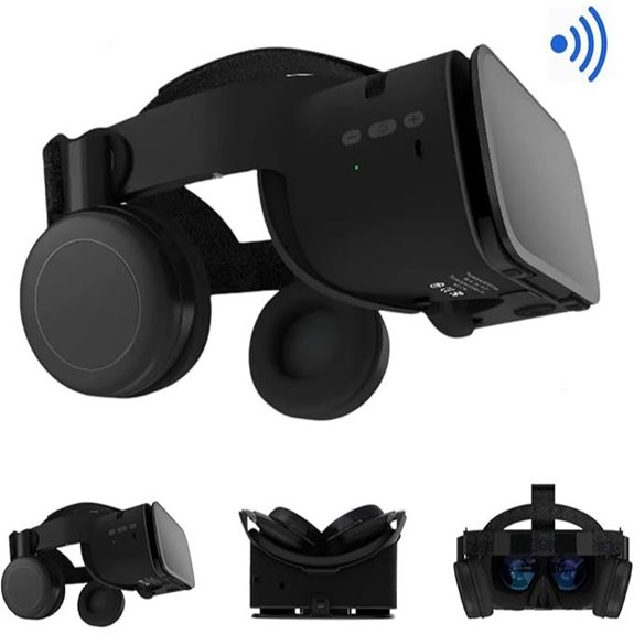Wireless 3D VR Headset with Bluetooth Headphones