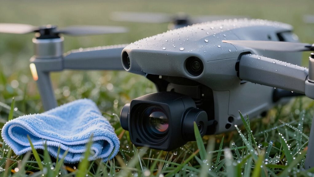 cleaning and protecting drone cameras