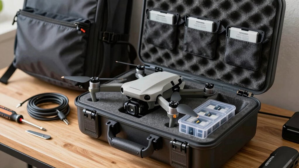 organized drone gear storage