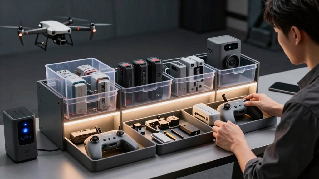 organized protected drone storage